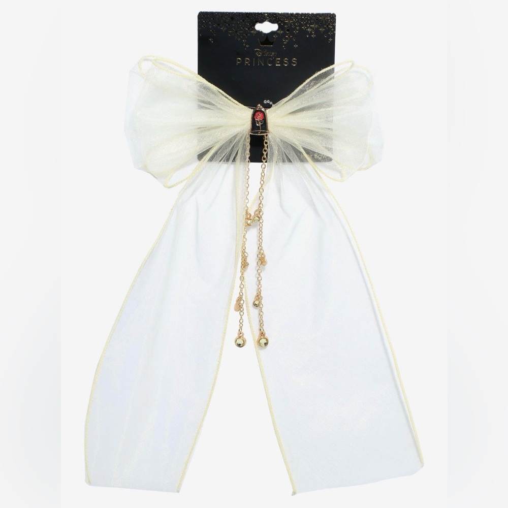NWT Hot Topic Disney’s Beauty and the Beast yellow organza hair bow